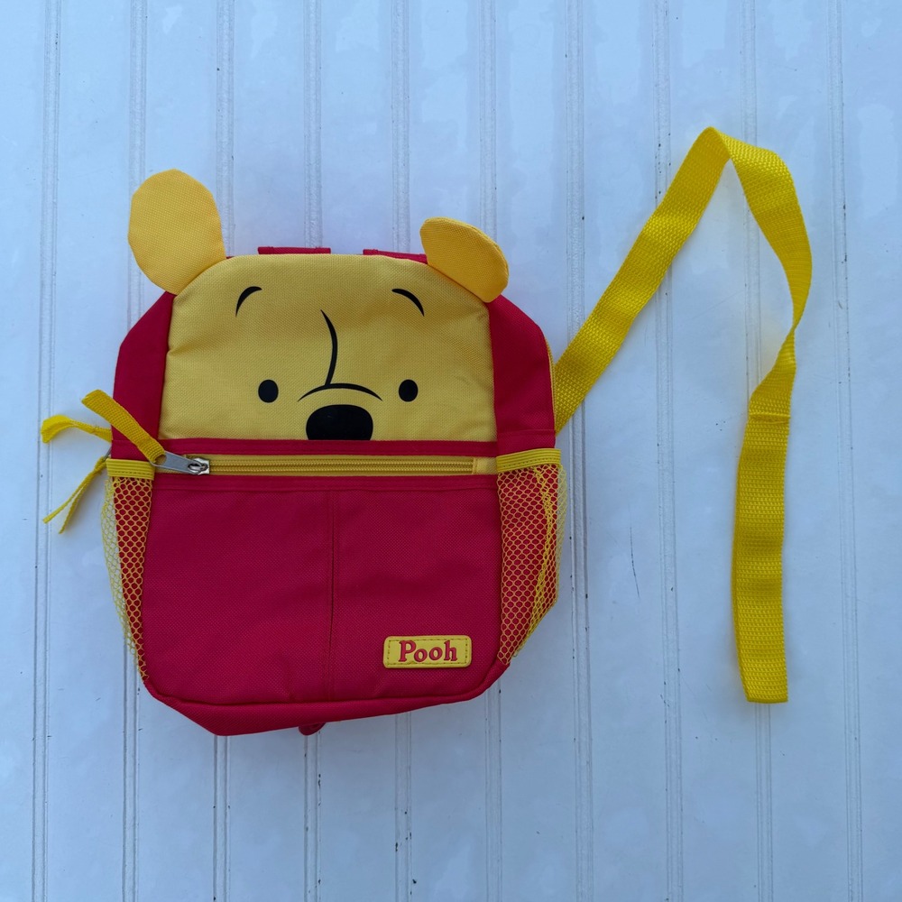 Disney Winnie The Pooh Toddler Harness Backpack Yellow Red Leash Bag Cudlie